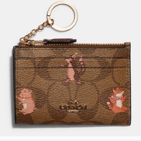 Coach Accessories - Coach Mini Skinny ID Wallet Keychain Party Animal